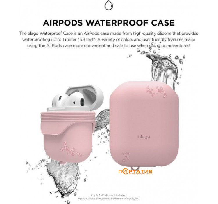 Чохол Elago Waterproof Case for Airpods Lovely Pink (EAPWF-BA-LPK)