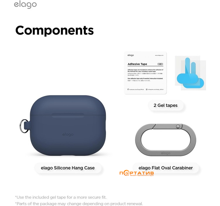 Чохол Elago Silicone Hang Jean Indigo for Airpods Pro 3rd Gen (EAPP3SC-HANG-JIN)