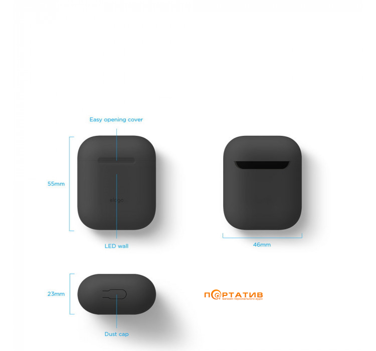 Чохол Elago Skinny Case for Airpods Black (EAPSK-BA-BK)