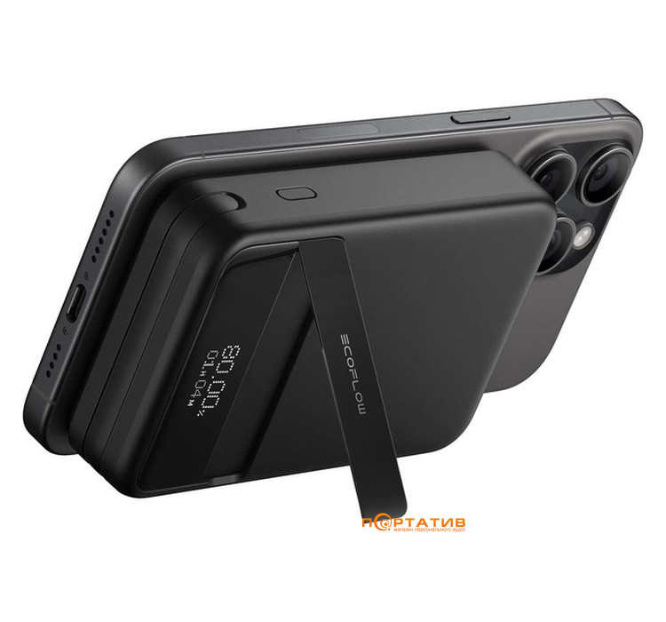 Внешний аккумулятор EcoFlow RAPID Magnetic 10000mAh Qi2 15W + PD 65W Black (EF-RAPID10000-B-EU)