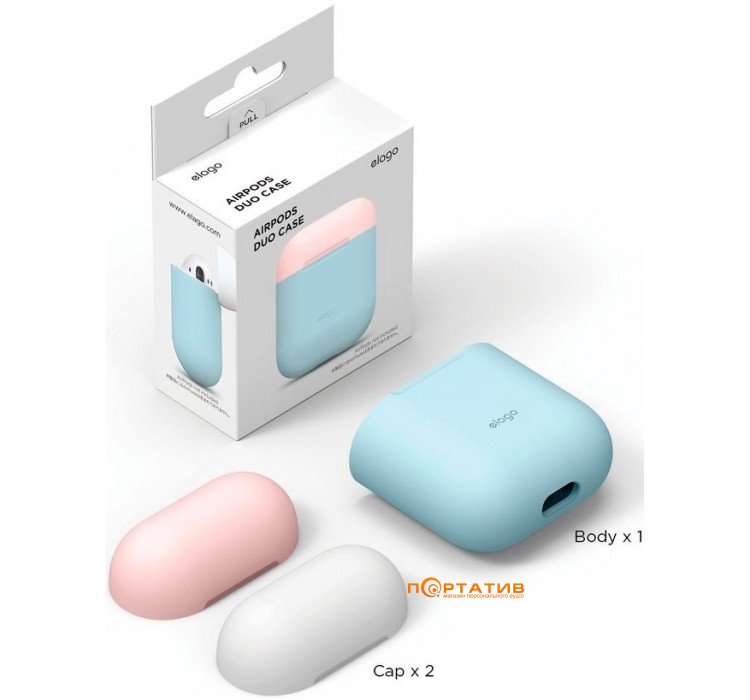 Elago Duo Case for Airpods Pastel Blue/Pink/White (EAPDO-PBL-PKWH)