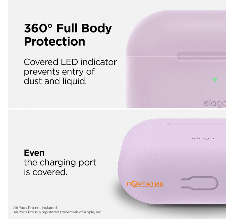 Чохол Elago Original Silicone Case for Airpods Pro Lavender (EAPPOR-BA-LV)