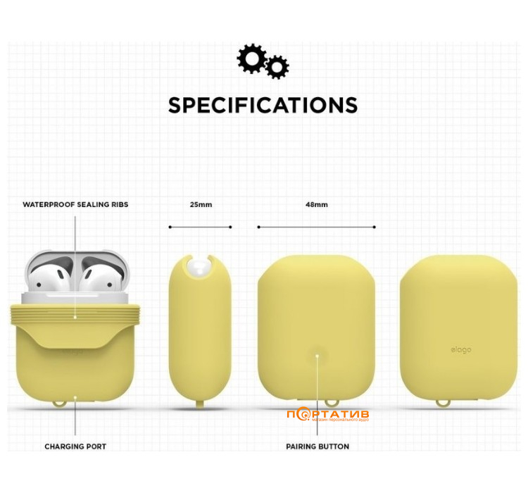 Чохол Elago Waterproof Case for Airpods Creamy Yellow (EAPWF-BA-CYE)