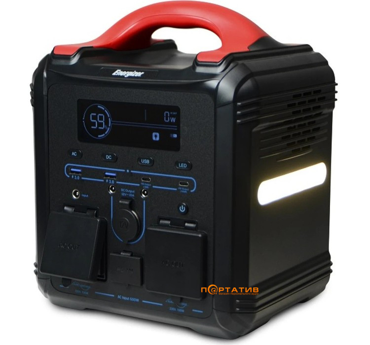 Портативна зарядна станція Energizer PPS550W1F - 551Wh 700W/100W PD/2xUSB/2xDC/1xCar/MPPT