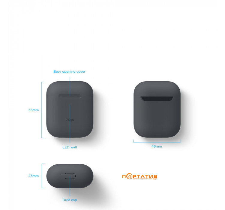Чохол Elago Skinny Case for Airpods Dark Gray (EAPSK-BA-DGY)