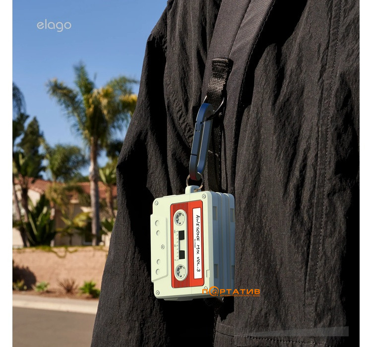 Чехол Elago Cassette Tape Hang Classic White/Red for Airpods Pro 3rd Gen (EAPP3TAPE-HANG-CWHRD)