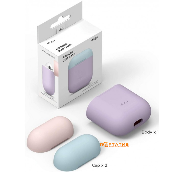 Чохол Elago Duo Case for Airpods Lavender / Pastel Blue / Lovely Pink (EAPDO-LV-PBLPK)