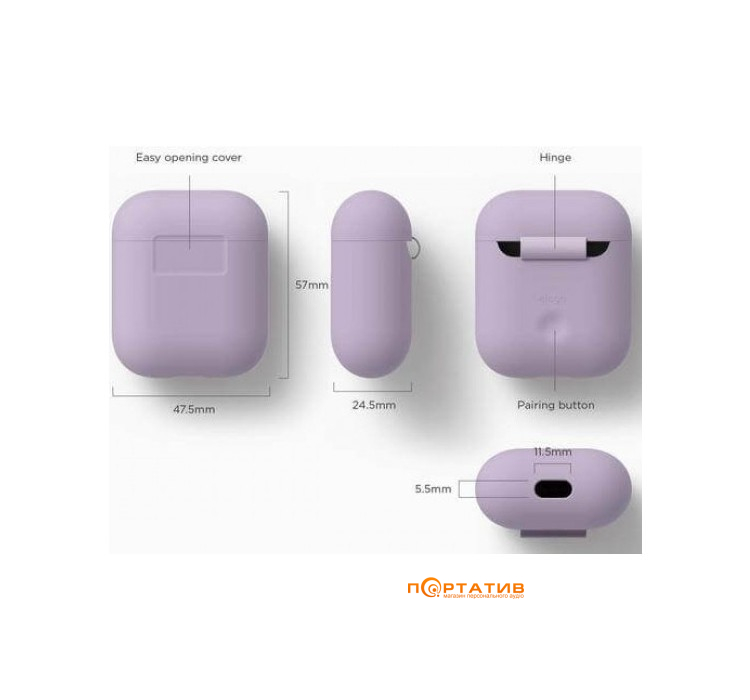 Чохол Elago Silicone Case for Airpods Lavender (EAPSC-LV)