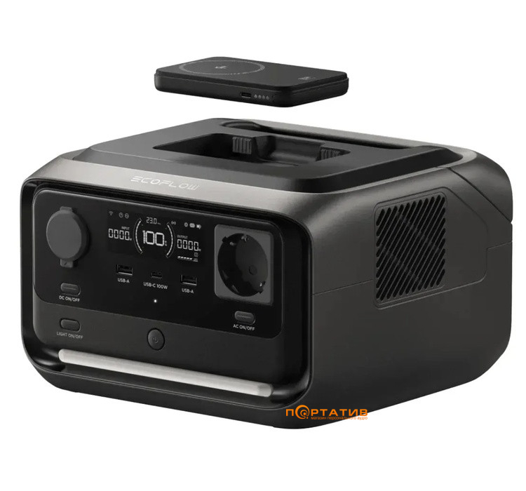 Зарядна станція EcoFlow RIVER 3 Plus Wireless, 600W/286Wh (EFRIVER3PLUS-W-EU-CBOX)