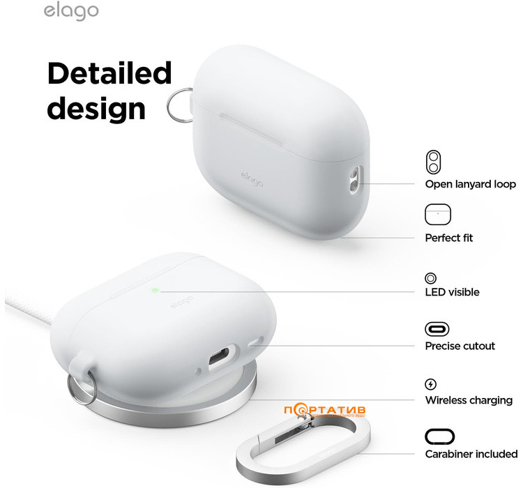 Чохол Elago Silicone Hang Nightglow Blue for Airpods Pro 3rd Gen (EAPP3SC-HANG-LUBL)