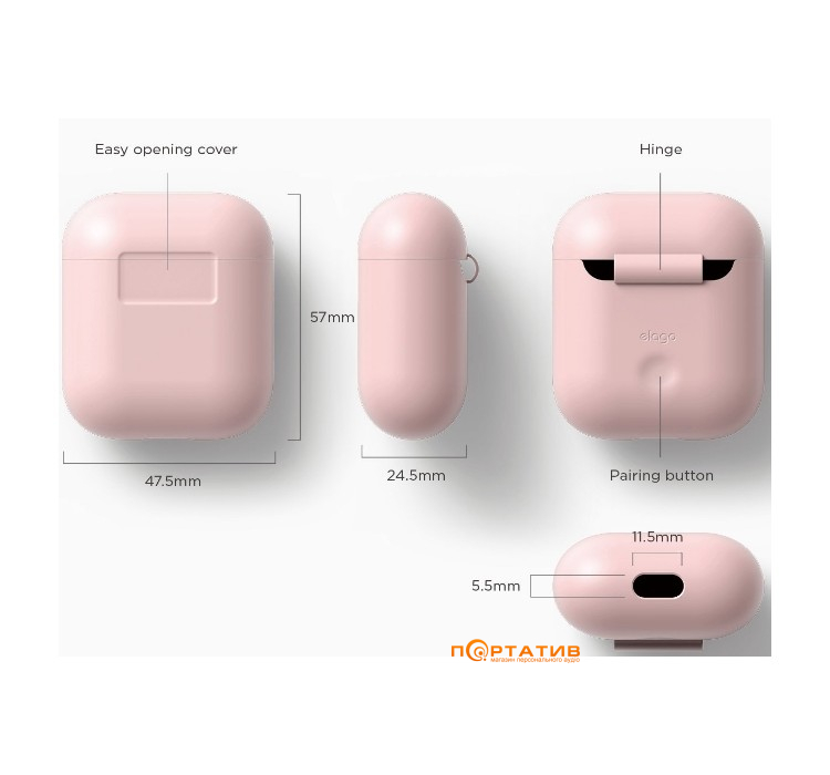 Чохол Elago Silicone Case for Airpods Pink (EAPSC-PK)