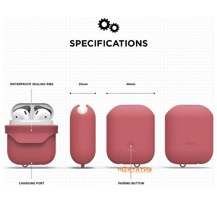 Чохол Elago Waterproof Case for Airpods Italian Rose (EAPWF-BA-IRO)