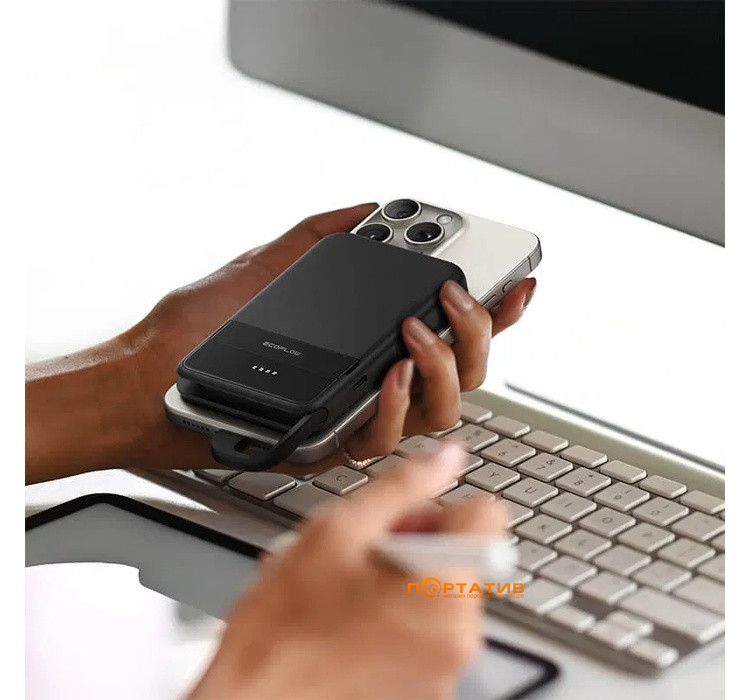 Внешний аккумулятор EcoFlow RAPID Magnetic 10000mAh Qi2 15W + PD 65W Black (EF-RAPID10000-B-EU)