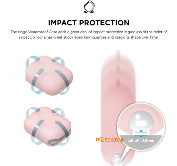 Чохол Elago Waterproof Case for Airpods Lovely Pink (EAPWF-BA-LPK)
