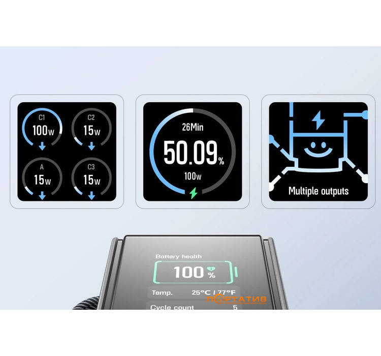 Зовнішній акумулятор EcoFlow RAPID 25000mAh 170W w/Cables Silver (EF-RAPID25K100W-S-EU)