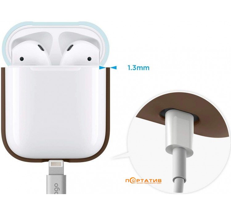 Чохол Elago Duo Case for Airpods Dark Brown / Pastel Blue / Yellow (EAPDO-DBR-YEPBL)