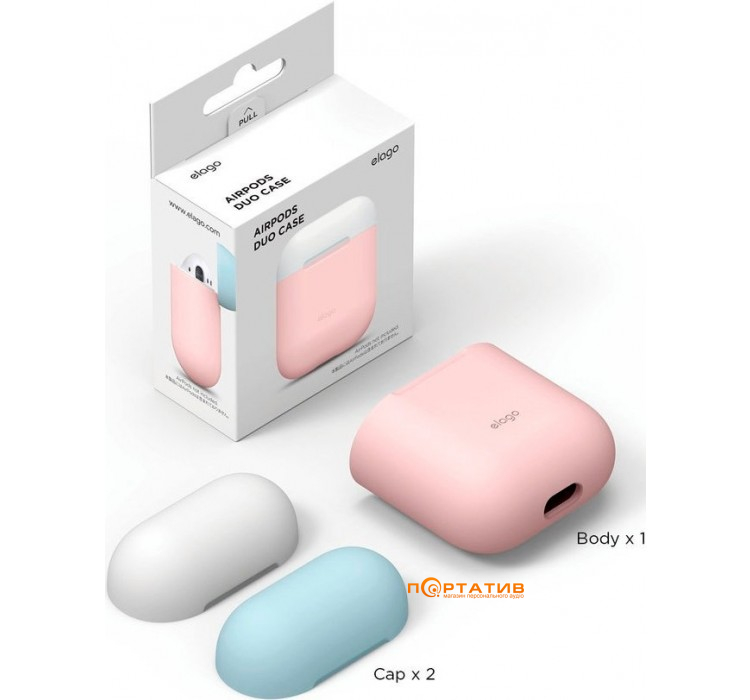 Elago Duo Case for Airpods Pink/White/Pastel Blue (EAPDO-PK-WHPBL)