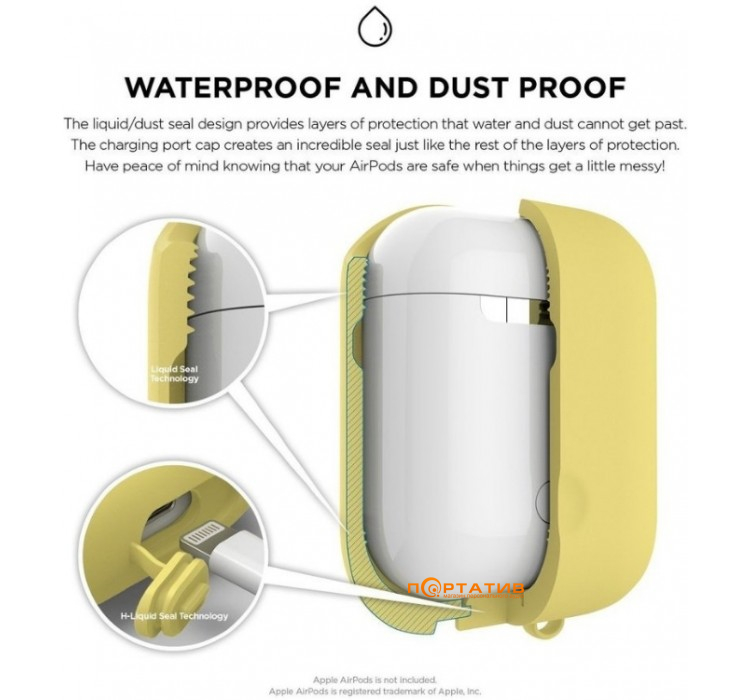 Чохол Elago Waterproof Case for Airpods Creamy Yellow (EAPWF-BA-CYE)