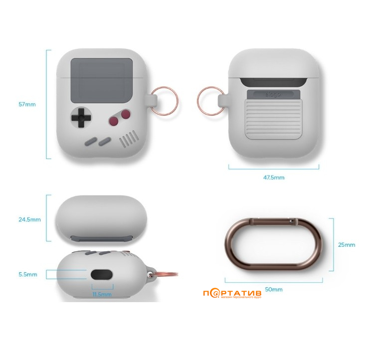 Чохол Elago AW5 Hang Case for Airpods Light Grey (EAPAW5-LGY)