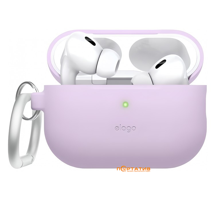 Elago Silicone Hang Case Lavender for Airpods Pro 2nd Gen (EAPP2CSC-ORHA-LV)