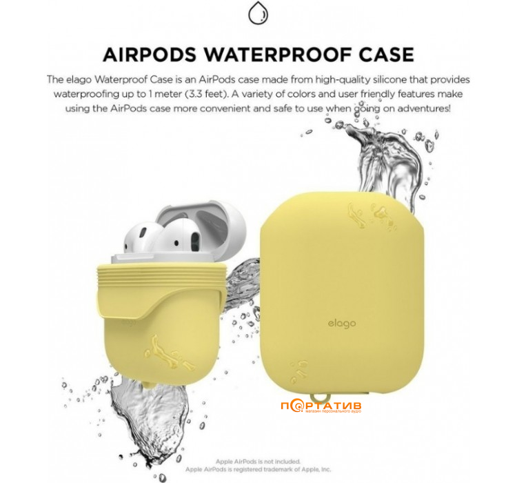 Чохол Elago Waterproof Case for Airpods Creamy Yellow (EAPWF-BA-CYE)