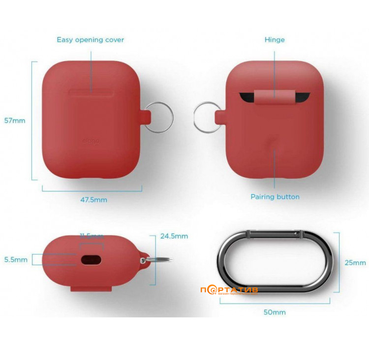 Чохол Elago Hang Silicone Case for Airpods Red (EAPSC-HANG-RD)