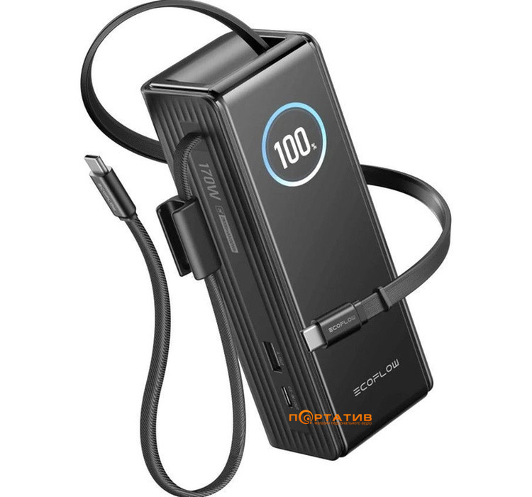Зовнішній акумулятор EcoFlow RAPID 25000mAh 170W w/Cables Black (EF-RAPID25K100W-B-EU)