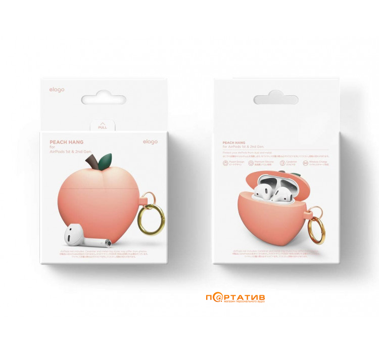 Чохол Elago Peach Hang Case for Airpods Peach (EAP-PEACH-PE)