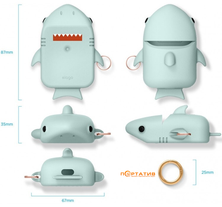 Elago Shark Case for Airpods Baby Mint (EAP-SHARK-MT)