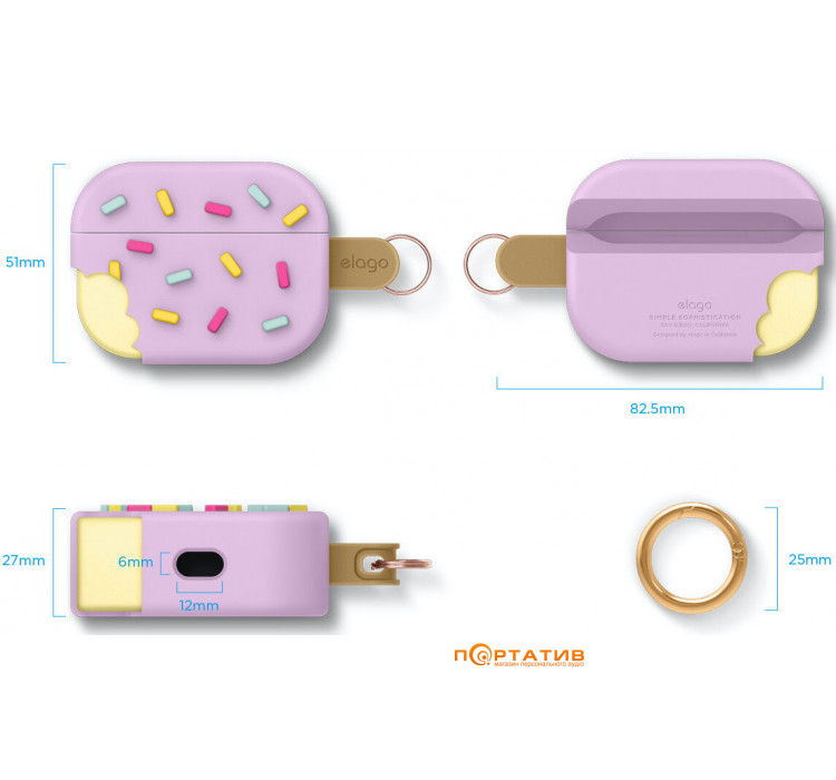 Чехол Elago Ice Cream Case for Airpods Pro Blueberry (EAPP-ICE-LV)