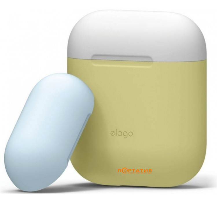 Чохол Elago Duo Case for Airpods Yellow / White / Pastel Blue (EAPDO-YE-WHPBL)