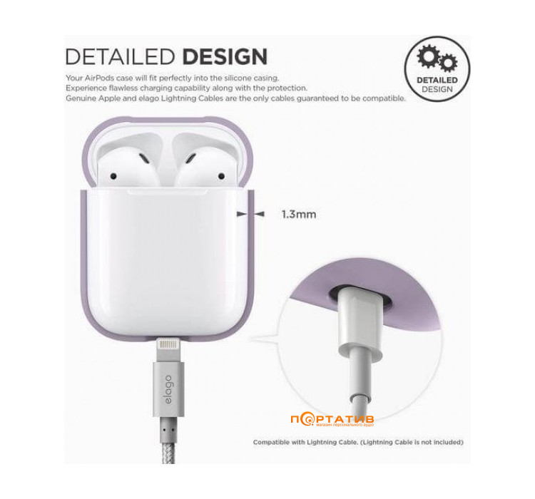 Чохол Elago Silicone Case for Airpods Lavender (EAPSC-LV)