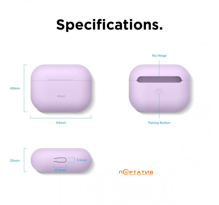 Чохол Elago Original Silicone Case for Airpods Pro Lavender (EAPPOR-BA-LV)
