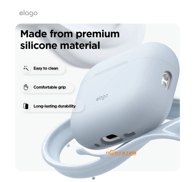 Чохол Elago Silicone Hang Light Blue for Airpods Pro 3rd Gen (EAPP3SC-HANG-LBL)