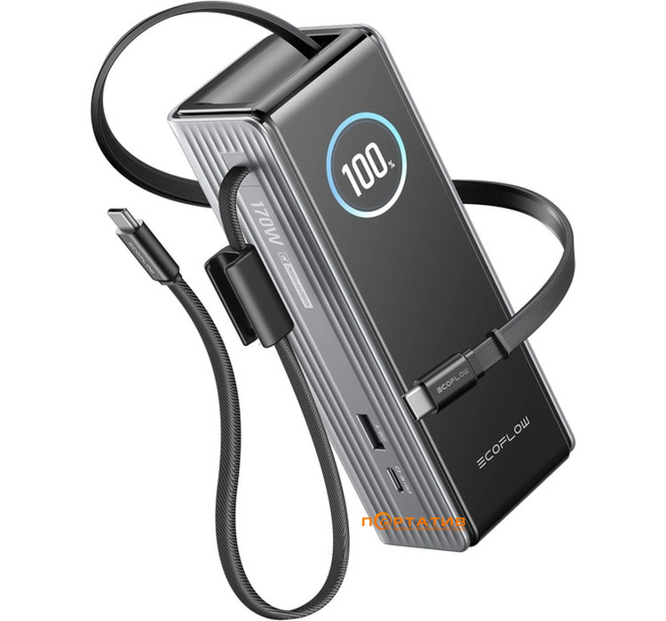 Зовнішній акумулятор EcoFlow RAPID 25000mAh 170W w/Cables Silver (EF-RAPID25K100W-S-EU)