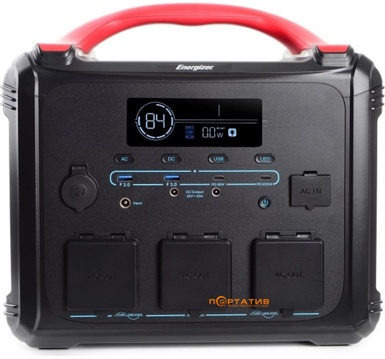 Портативна зарядна станція Energizer PPS1100W2F - 1102Wh 1200W/100W PD/2xUSB/2xDC/1xCar/MPPT