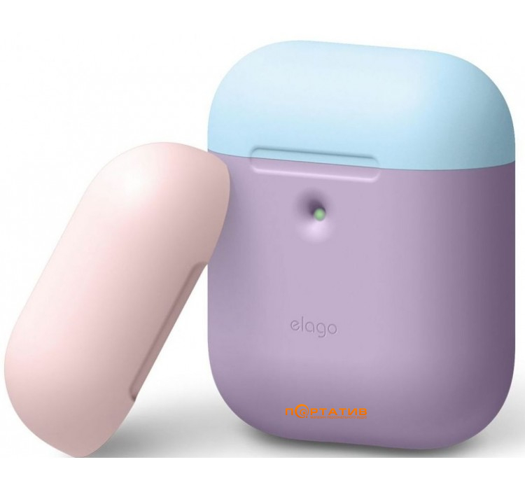 Elago A2 Duo Case for Airpods with Wireless Lavender/Pastel Blue/Lovely Pink (EAP2DO-LV-PBLPK)