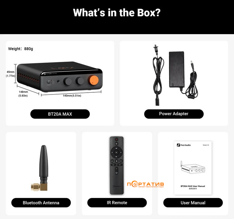 Підсилювач Fosi Audio BT20A MAX 48V