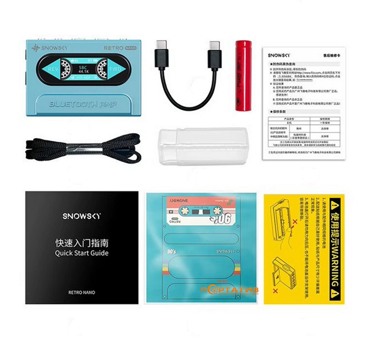 Bluetooth ЦАП с усилителем для наушников FiiO Snowsky Retro Nano Blue