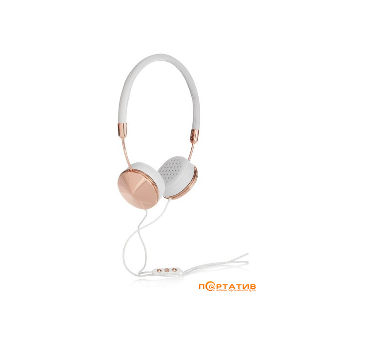 Frends Layla On-Ear Headphones Leather White/Rose Gold
