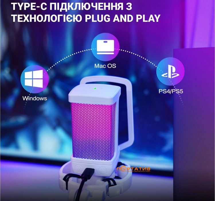 Мікрофон Fifine Q6TW White