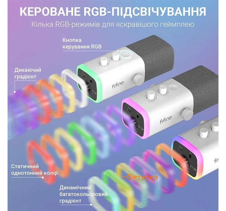 Микрофон Fifine AM8TW USB/XLR White