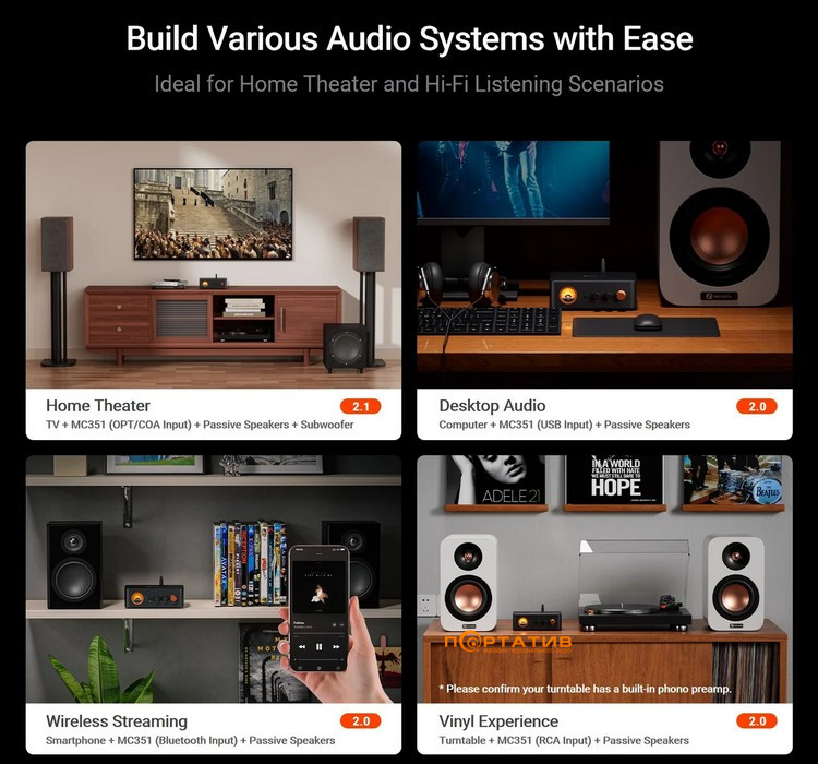 Підсилювач Fosi Audio MC351-32V