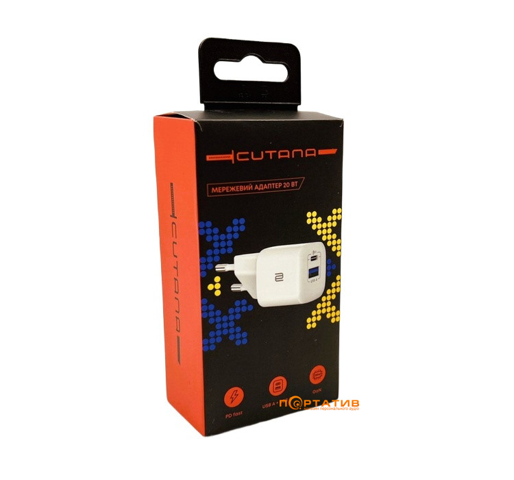 Зарядний пристрій Cutana GaN 20W Dual-Port Power Adapter