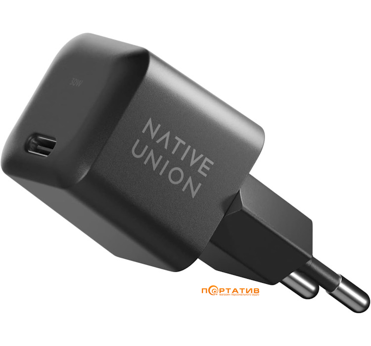 Native Union Fast GaN Charger PD 30W USB-C Port Black (FAST-PD30-2-BLK-EU)