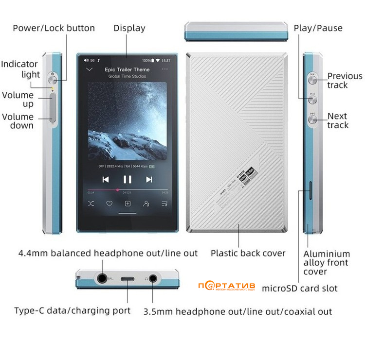 Аудиоплеер FiiO JM21 Sky Blue