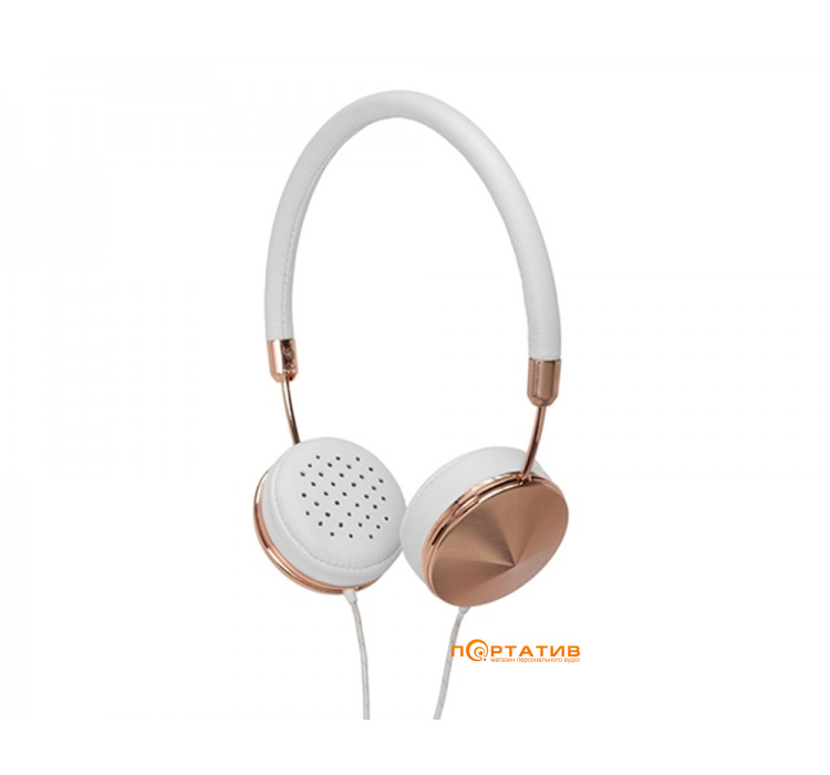 Frends Layla On-Ear Headphones Leather White/Rose Gold