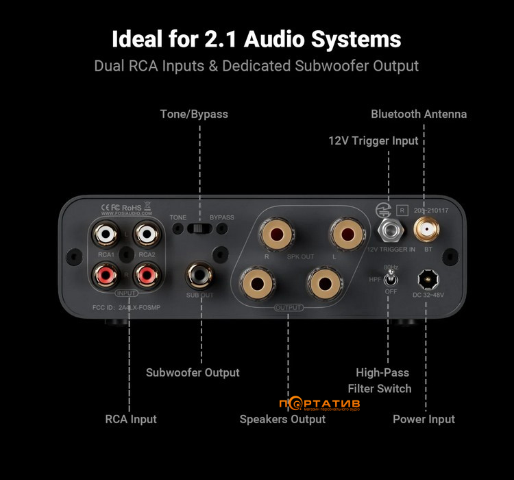 Підсилювач Fosi Audio BT20A MAX 48V