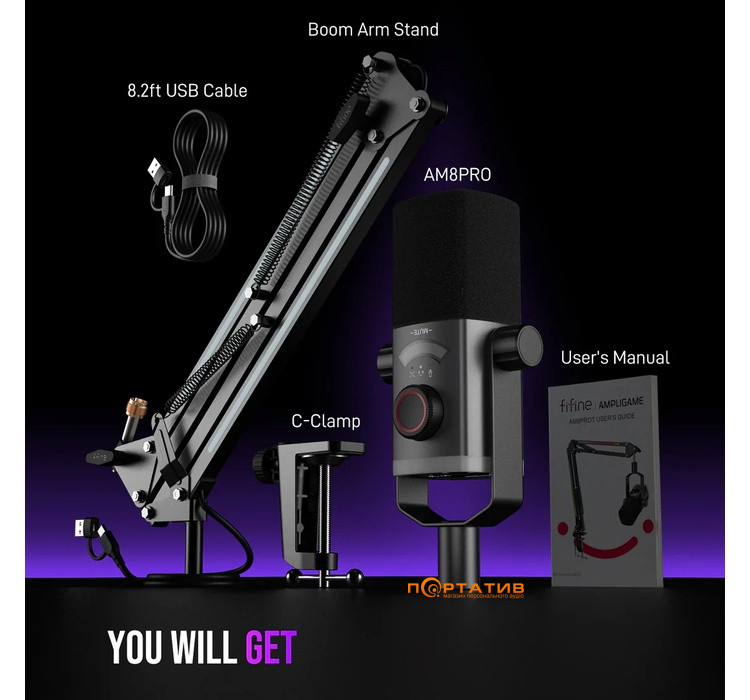 Микрофон Fifine AM8PROT USB/XLR Black