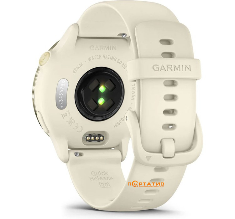 Смарт-часы Garmin Vivoactive 6, GPS, Bone/Lunar Gold (010-02985-01)